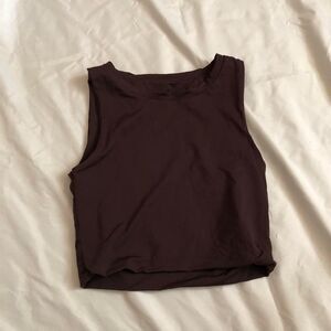 Brown mock neck athletic top by Vitality (Balance Athletica)